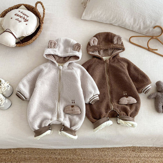 【BABY】韓国風ボアフードカバーオールSK102919