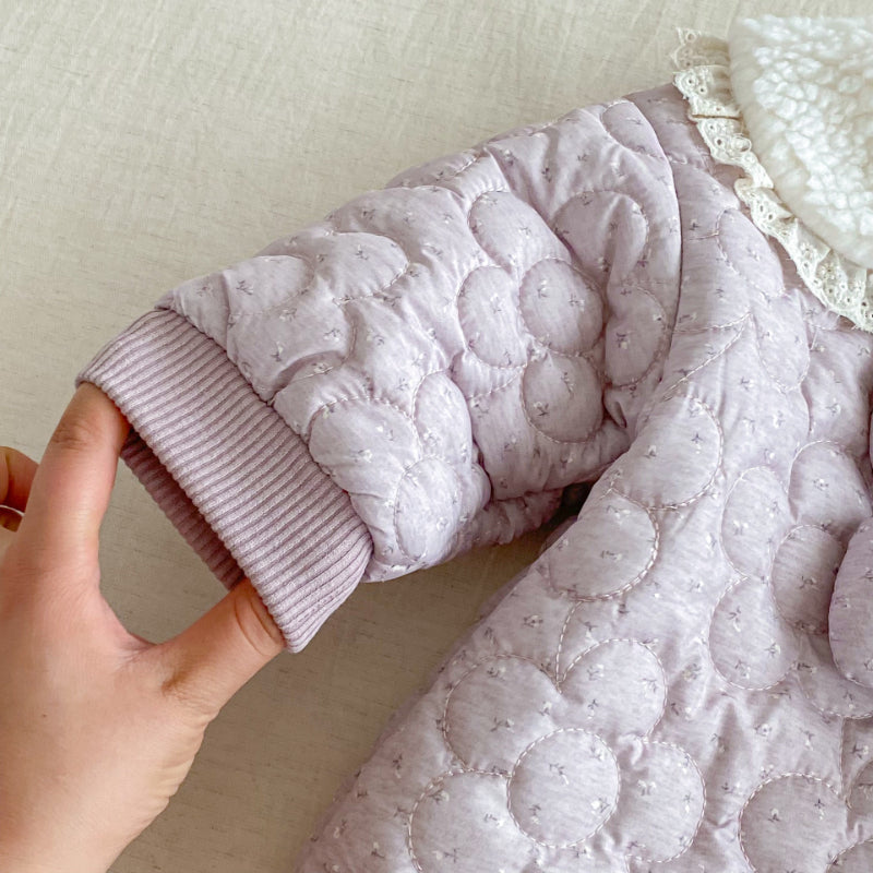 【BABY】韓国風小花柄キルティングカバーオールSK102924