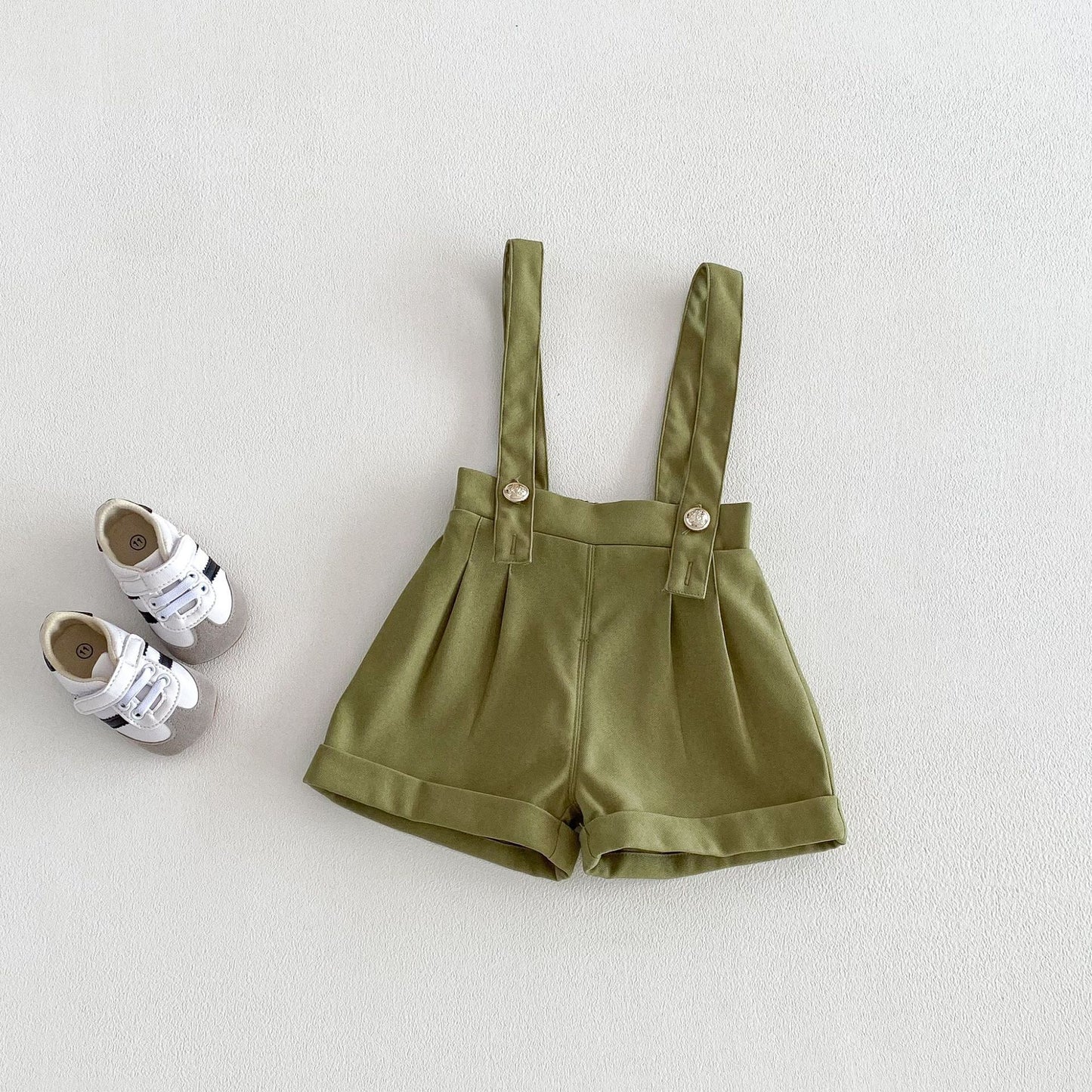 【BABY&KID】韓国風リボンタイシャツ、サロペットショーツSK103522