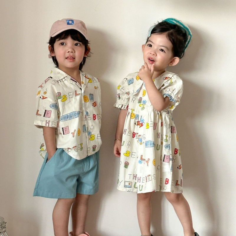 【BABY&KID】夏新作カートゥーンプリントセットアップ、ワンピースSK104709