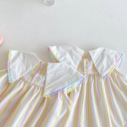 【姉妹服】夏新作 刺繍セーラー舟ロンパース、ワンピースSK072316