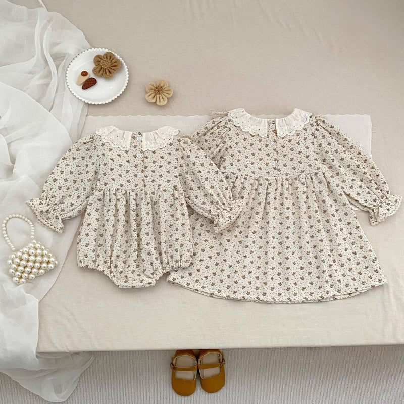 【BABY&KID】フレンチ小花柄ロンパース、ワンピースSK107917
