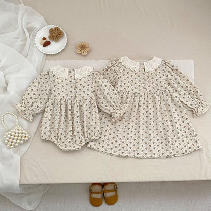 【BABY&KID】フレンチ小花柄ロンパース、ワンピースSK107917