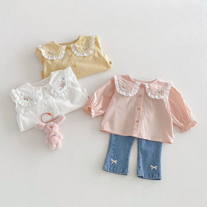 【BABY&KID】レース小花柄ドールカラーシャツSK103509