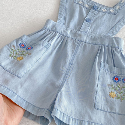 【BABY&KID】夏新作花刺繍ワンピース、サロペット、TシャツSK105903