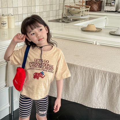 【BABY&KID】夏新作 ゾウさんプリントTシャツSK091610