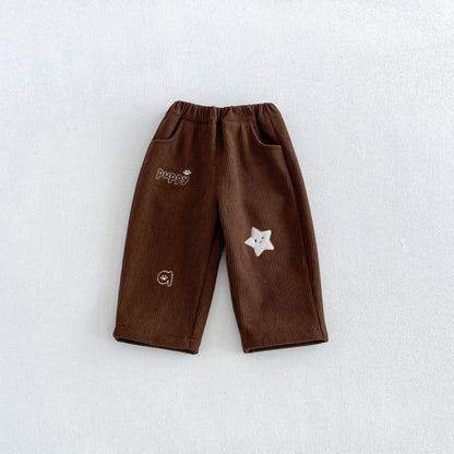 【BABY&KID】冬新作星刺繍コーデュロイパンツSK108509