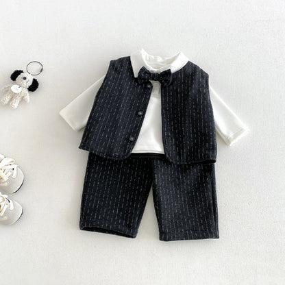 【BABY】冬新作厚手ベストセットアップ、裏起毛トップスSK108312