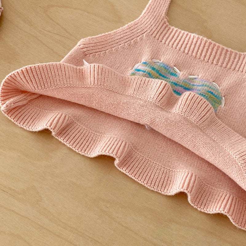 【BABY】ハートニットベスト＆フリルシャツ、ハート刺繍デニムSK103713
