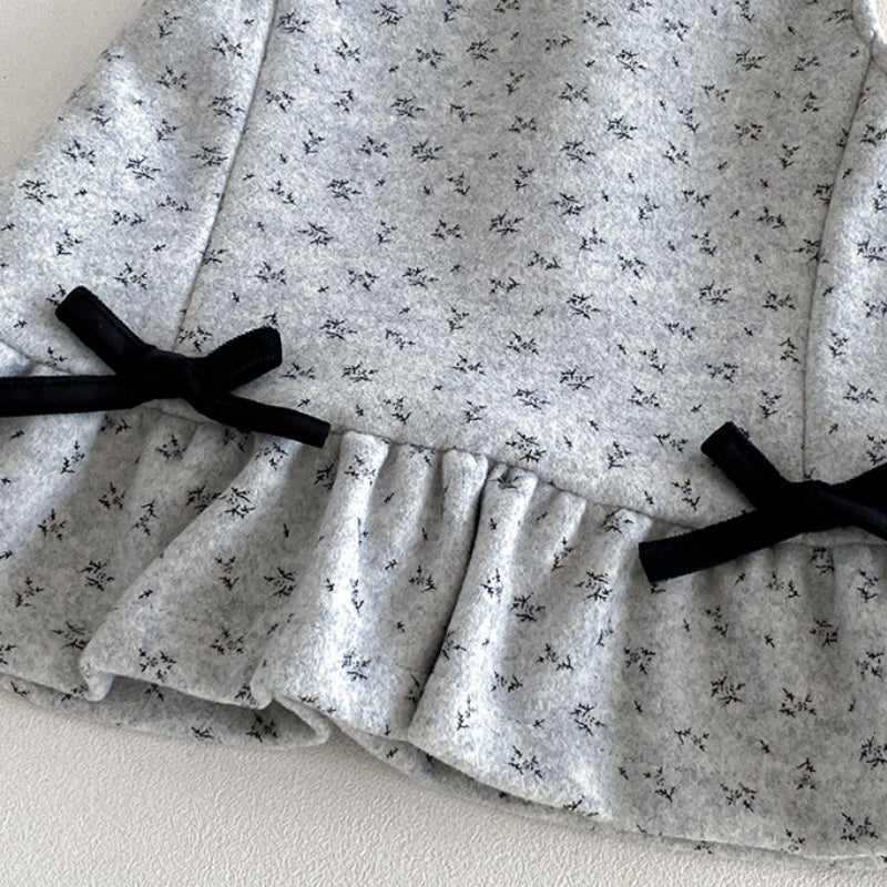 【BABY】冬新作小花柄裏起毛ワンピース、ハイネックニットSK108313