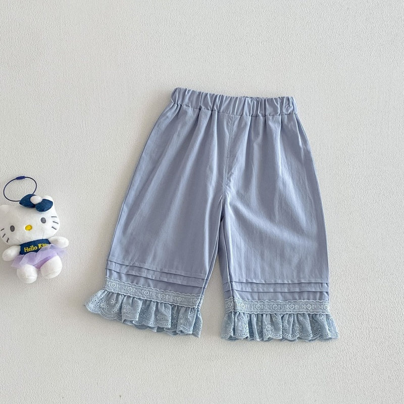 【BABY&KID】夏新作 無地レース裾パンツSK105213