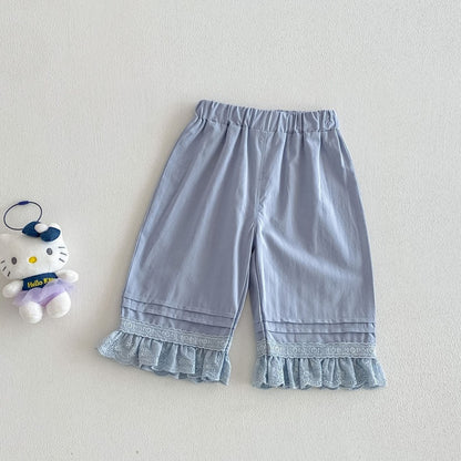 【BABY&KID】夏新作 無地レース裾パンツSK105213