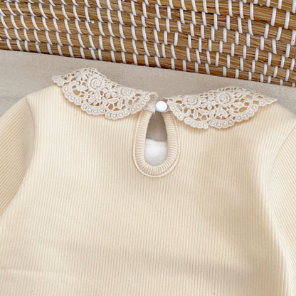 【BABY】うさぎ刺繍裏起毛サロペット、レーストップスSK101423