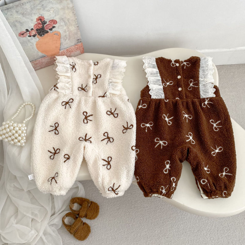 【BABY】冬新作蝶結び中綿カバーオールSK102703