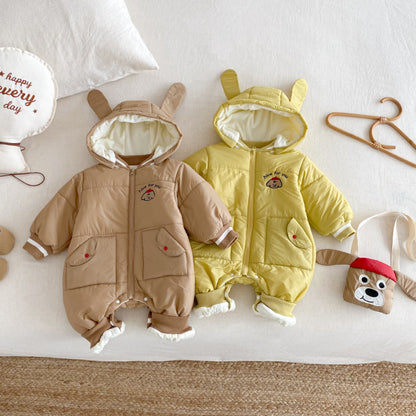 【BABY】取り外しフード裏起毛カバーオール＆バッグセットSK102913