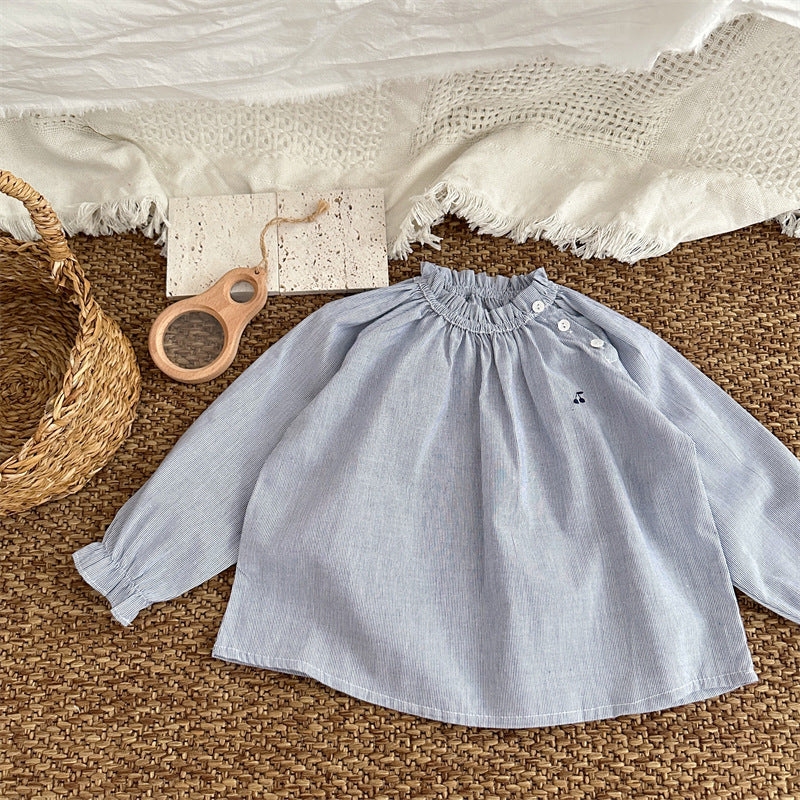 【BABY&KID】ストライプ刺繍ニットカーデSK101439