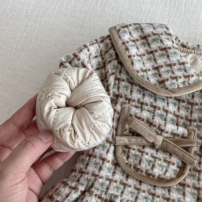 【BABY】冬新作リボンポケットウール中綿コートSK102727