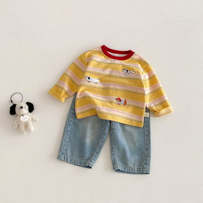 【BABY&KID】おしゃれわんちゃんボーダーロンTSK104121