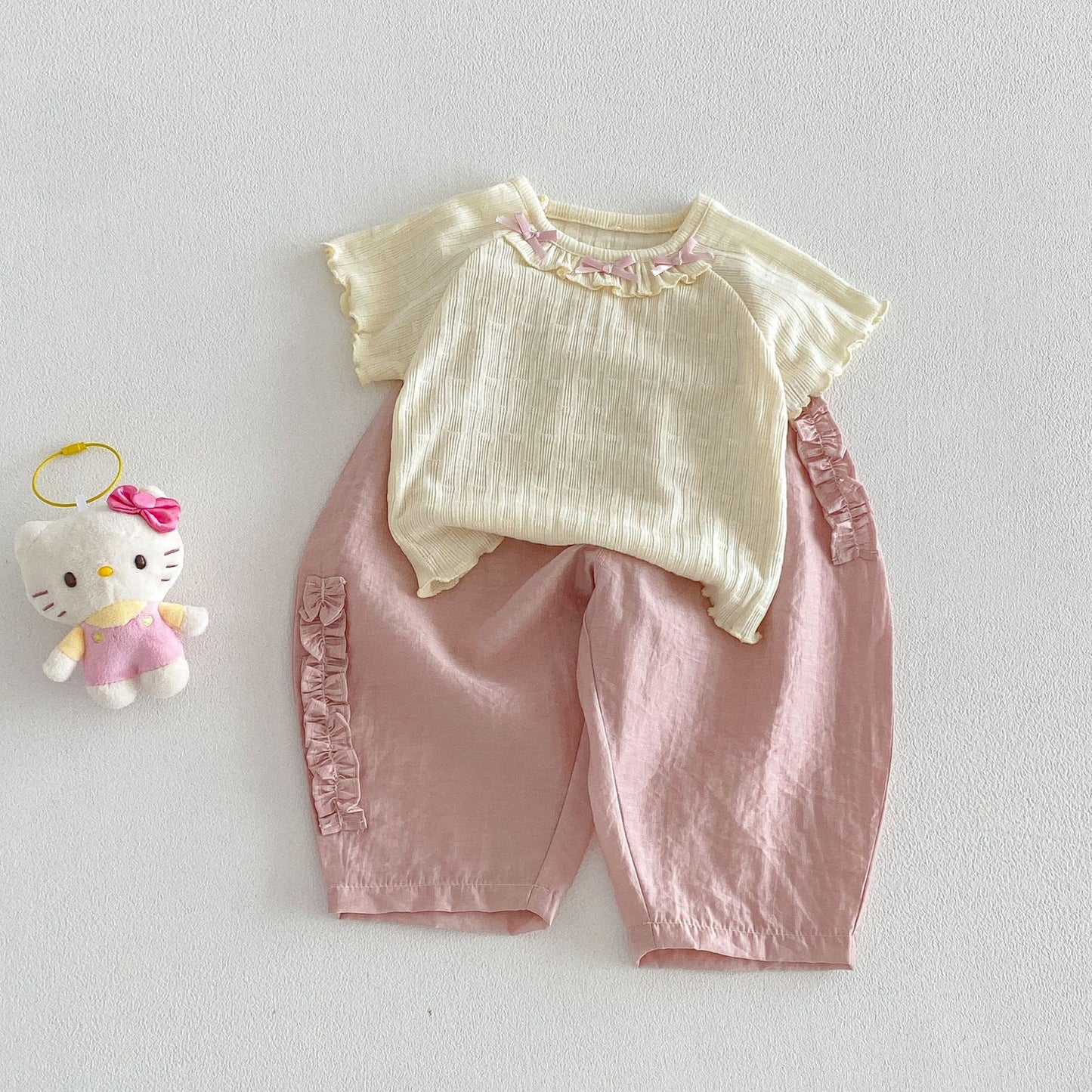 【BABY&KID】夏新作 フリル蝶結びTシャツSK105107