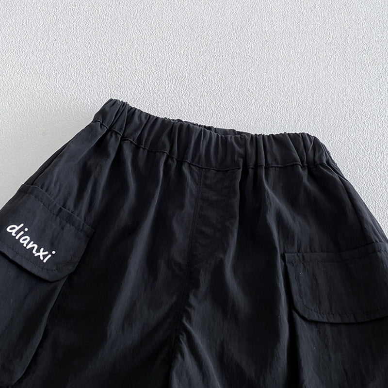 【BABY】夏新作英字シャツ、ダブルポケットショートパンツSK104523