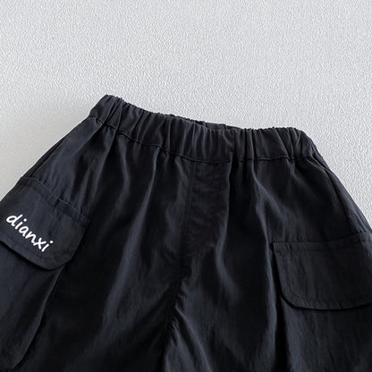 【BABY】夏新作英字シャツ、ダブルポケットショートパンツSK104523