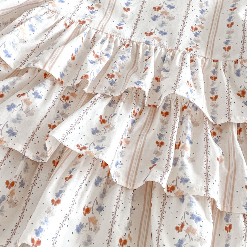 【BABY&KID】小花柄ワンピース、パフスリーブジャケットSK107211