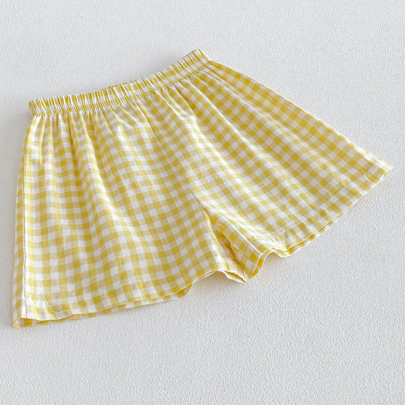 【BABY&KID】夏新作イエローチェックセットアップSK105804