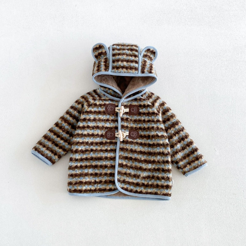 【BABY&KID】冬新作レトロボーダーフード付きジャケットSK108516