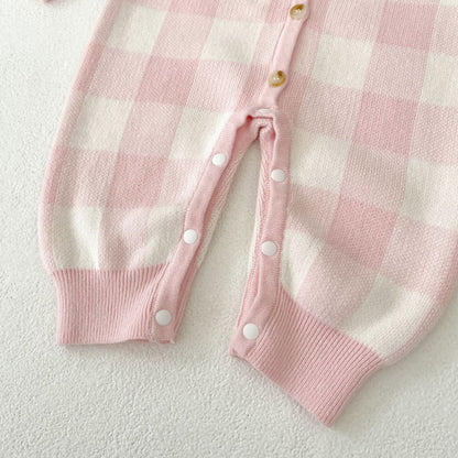 【BABY】チェックニットカバーオールSK100604