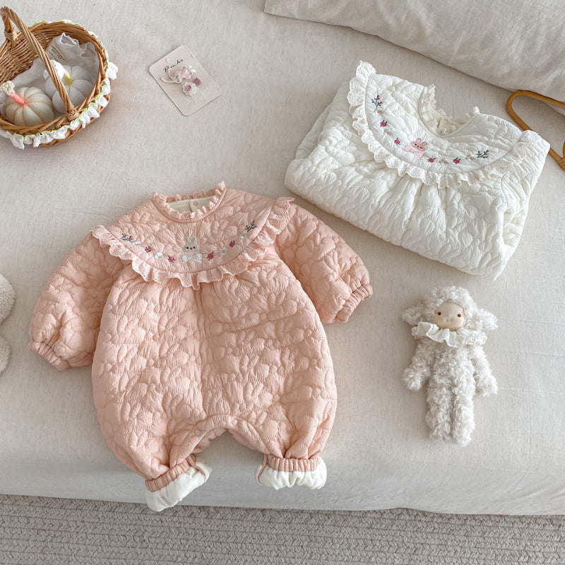 【BABY】冬新作刺繍カートゥーン中綿カバーオールSK102511