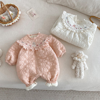 【BABY】冬新作刺繍カートゥーン中綿カバーオールSK102511