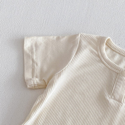 【BABY】夏新作レオパード柄サロペットロンパース＆リブTシャツSK104513