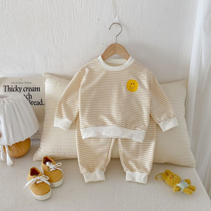 【BABY&KID】にこちゃんボーダーセットアップSK104017