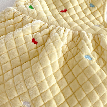 【BABY&KID】ベルベットハート刺繍ワンピース、フリル襟ニットSK108111