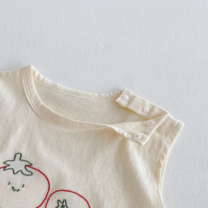 【BABY&KID】夏新作 Tomatoノースリーブ、チェックパンツSK080613