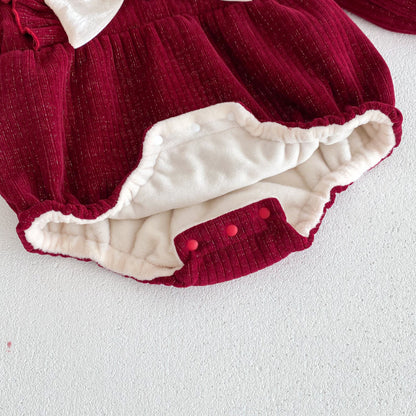 【BABY】冬新作大きなリボンのスイートカバーオールSK102714