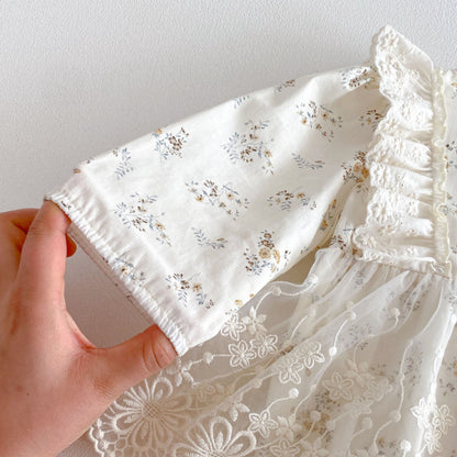 【BABY】小花柄レースロンパースSK103604