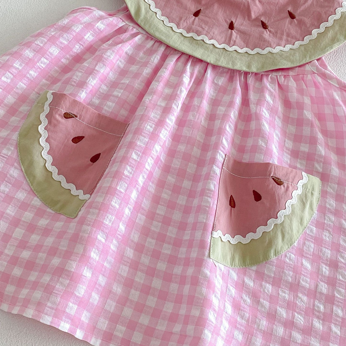 【BABY&KID】夏新作 すいかチェックロンパース、ワンピースSK105122