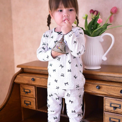 【BABY&KID】北欧風ハート、蝶結びセットアップSK101331