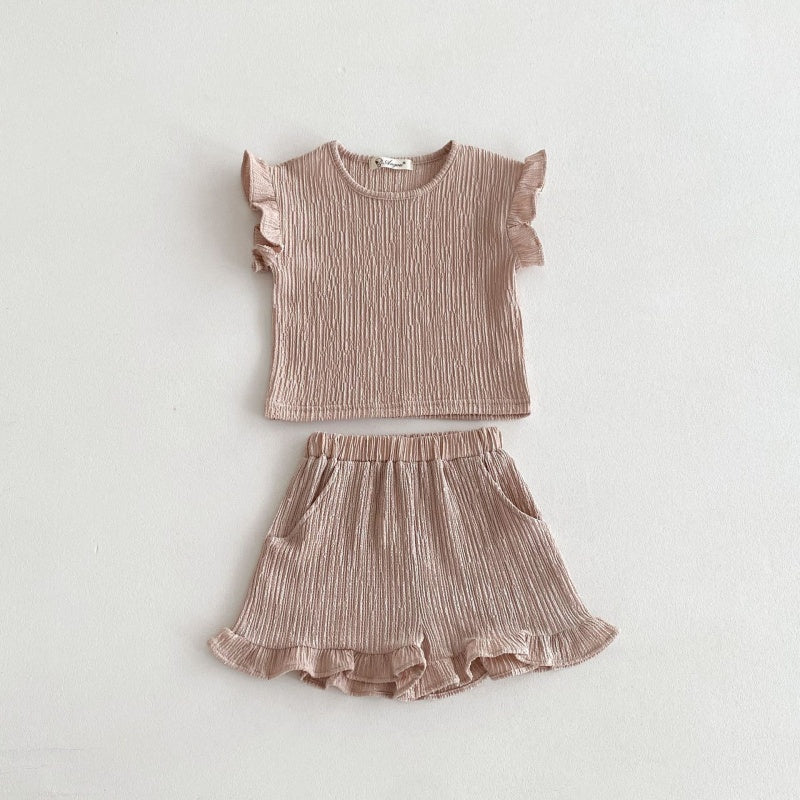 【BABY&KID】夏新作 薄手コットンセットアップSK080206