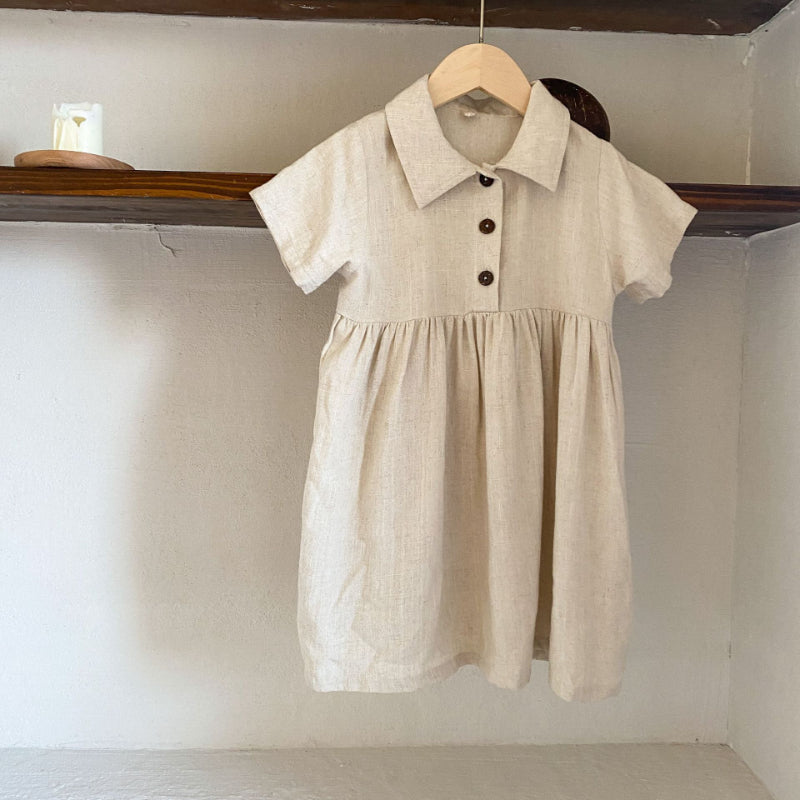 【BABY＆KID】夏新作 ナチュラル亜麻セットアップ、ワンピースSK063016