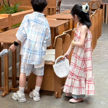 【BABY&KID】夏新作 チェック柄セットアップ、ワンピースSK080519