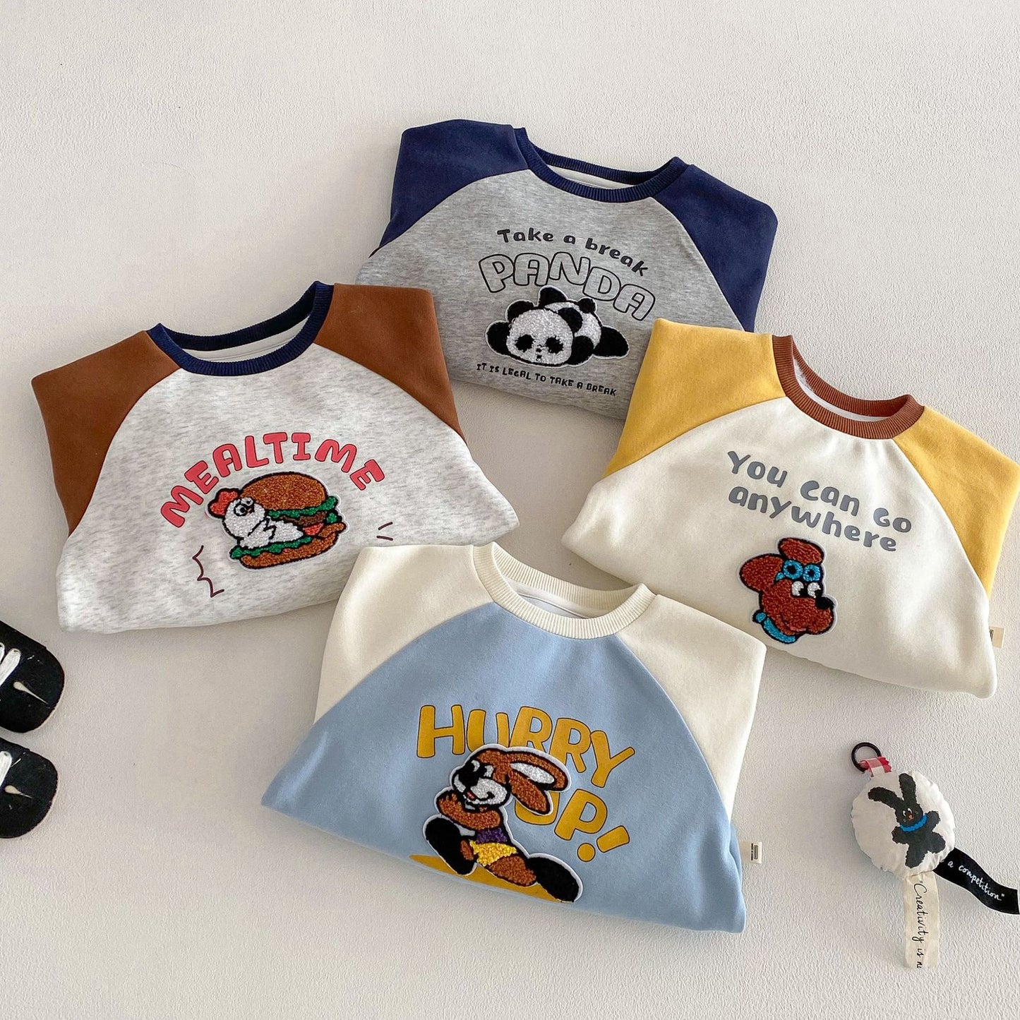 【BABY&KID】タオル刺繍カートゥーンスウェットSK103505