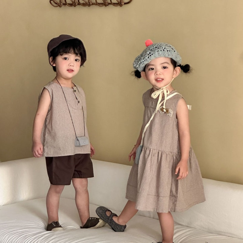 【BABY&KID】夏新作ストライプセットアップ、ワンピースSK104710