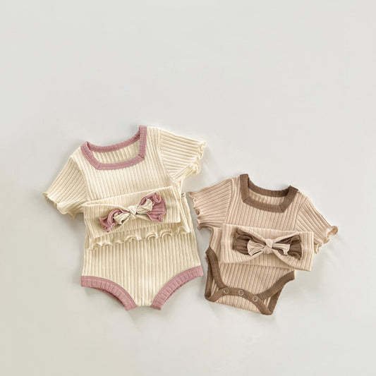 【BABY】夏新作 バイカラーリブロンパースSK090515