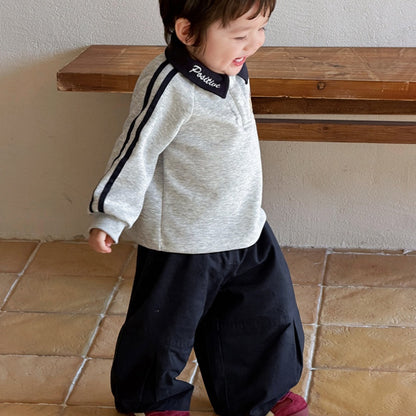 【BABY】わんちゃん刺繍ポロプルオーバー、韓国風カーゴパンツSK103702
