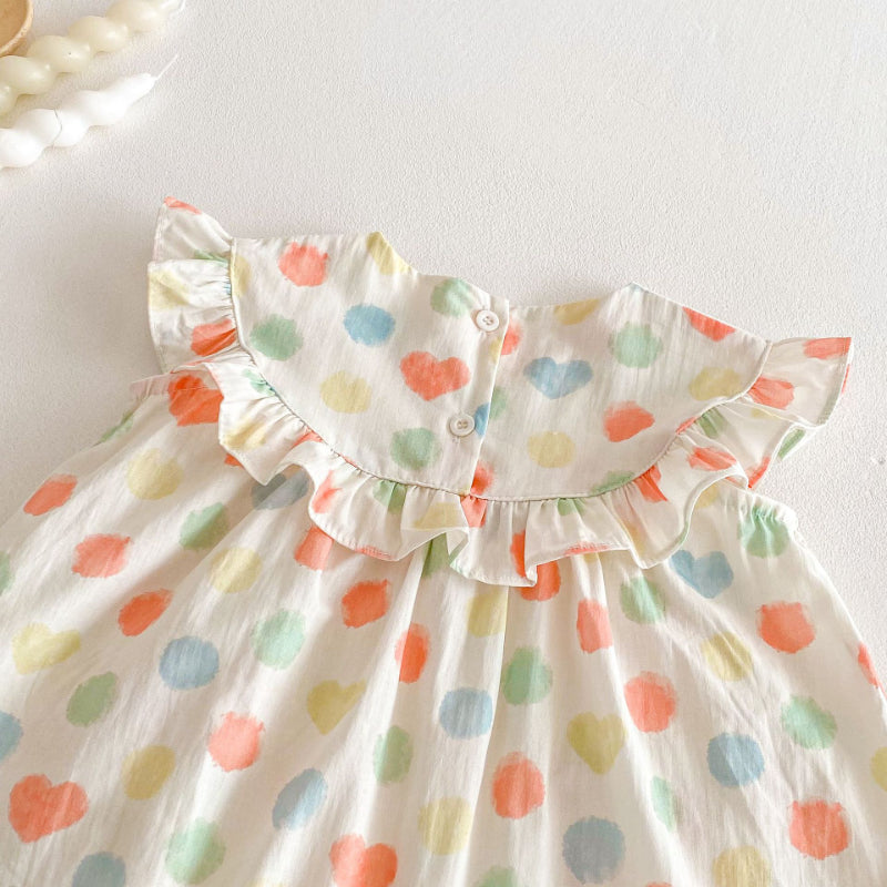 【BABY&KID】夏新作 カラフルドットワンピースSK070503