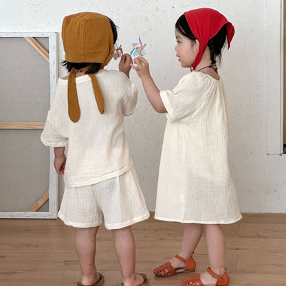 【BABY&KID】夏新作コットンガーゼセットアップ、ワンピースSK104719
