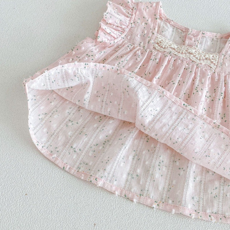 【BABY&KID】夏新作フリルスリーブ小花柄セットアップSK105604