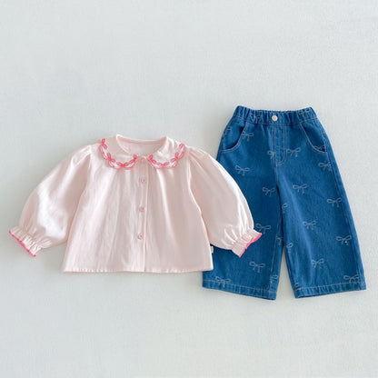 【BABY&KID】無地丸襟シャツSK107207